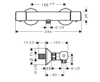 Смеситель для душа Hansgrohe Ecostat Universal 1312200.0 хром